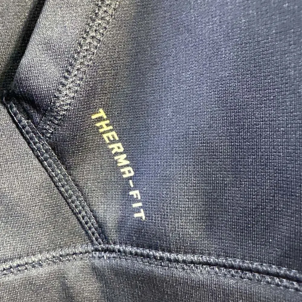 Nike Men's Therma-Fit Blue Pullover Hoodie with Center Swoosh Logo